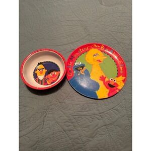 Vintage Sesame Street Plate and Bowl Set